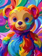 Wall Mural - A painterly and impressionistic depiction of a teddy bear