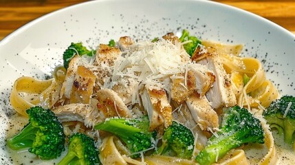 Wall Mural -  Pasta with Chicken, Broccoli, & Parmesan