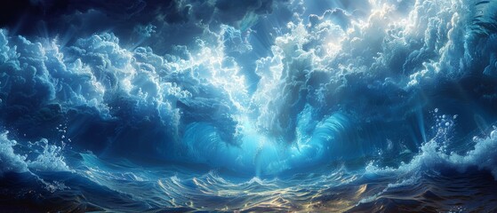 Wall Mural - Wave background. Soft, enchanting waves create a mesmerizing and beautiful backdrop.