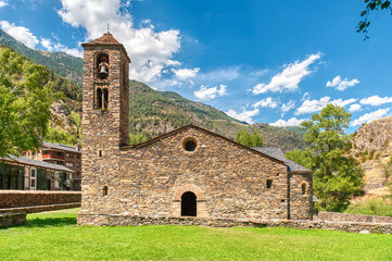 San Martin de la Cortinada church (Pueblo Cortinada) town of Andorra, belonging to the parish of Ordino.