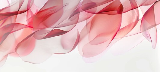 Wall Mural - AI generated illustration of an abstract composition of overlapping translucent pink and red petals