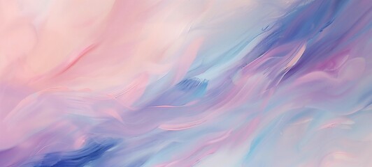 Wall Mural - AI generated illustration of a pastel-colored abstract painting with smooth, flowing brushstrokes