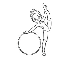 light athletic girl with ring coloring pages