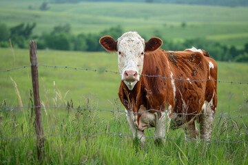 Wall Mural - cow isolated on white background