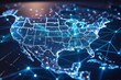 © dendyh7 - Digital map of america network connectivity created with generative ai