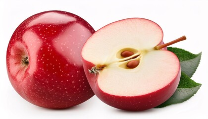 Wall Mural - Red juicy apple isolated on white background with clipping path. Full depth of field.