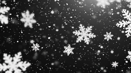 White Falling Snowflakes Loopable Overlay Graphic Element