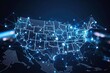 © dendyh7 - Digital map of america network connectivity created with generative ai