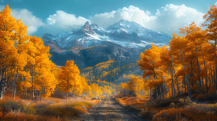 Wall Mural - autumn landscape in the mountains