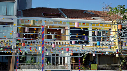 Wall Mural - run down houses in phnom penh city center