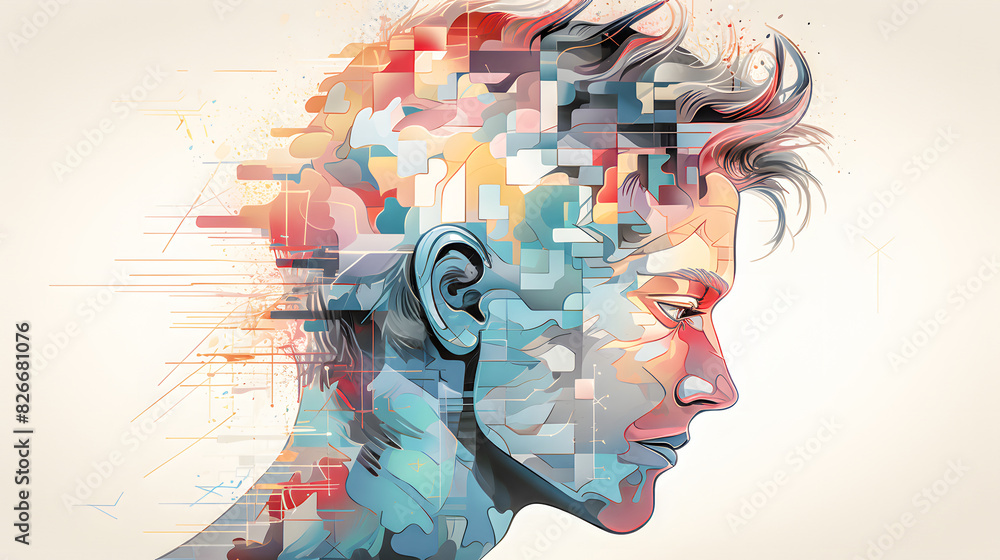 Brainstorming Abstract Creative Brainstorming Abstract Representation of a Human Head with ...