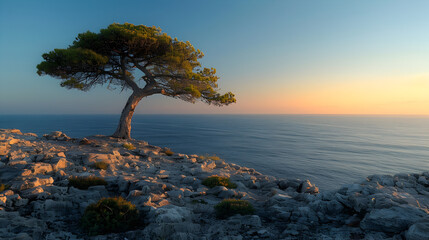 Poster - tree on the beach