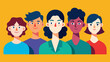 © Justlight - A series of portraits capturing the evolution of a persons gender identity through various styles and expressions.. Vector illustration