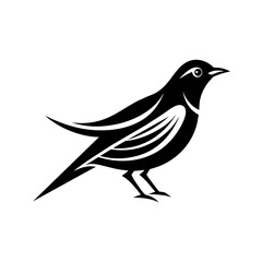 Poster - minimalist starling bird vector silhouette illustration