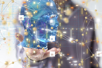Leinwandbilder - digital medical futuristic interface 3D rendering