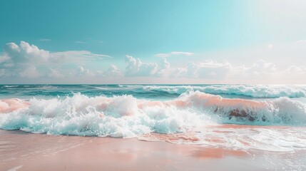 Wall Mural - The ocean is calm and the sky is blue