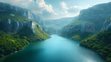 Wall Mural - mountain river in the mountains