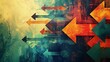 © Bijac - thoughtprovoking digital illustration of arrows pointing in various directions on an artistic background symbolizing the complexity of decisionmaking and life choices