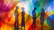 © Bijac - united in purpose silhouetted figures engaging in collaborative discussion abstract illustration