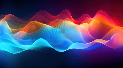 Leinwandbilder - a colorful wave of light on a black background, A decorative wall adorned with an intricate design of crisscrossing lines.
