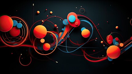 Fototapete - Colorful abstract circle background design, screen displaying a vibrant and colorful bubble design.