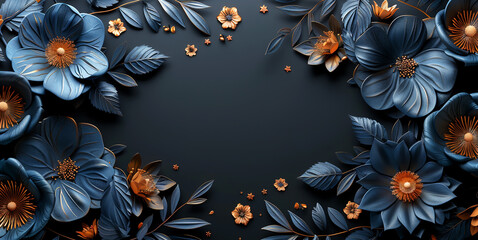 Wall Mural -  Background illustration with flowers for holiday cards,Generated by AI