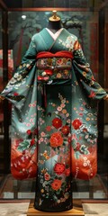 Wall Mural - A kimono with a floral pattern