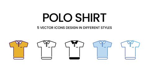 Wall Mural - Polo Shirt vector icons set stock illustration