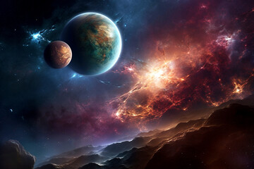 Wall Mural - background of galaxy and stars
