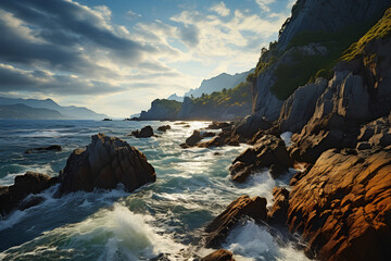 Wall Mural - bord de mer rocheuse de la côte méditerranéenne par beau temps
