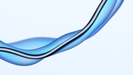 Wall Mural - abstract animation, background design with wavy shape, 4k looping video, 3d render