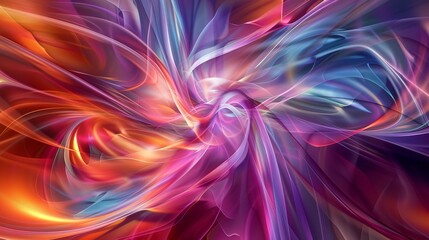 Wall Mural - Colorful wavy structures, 16:9