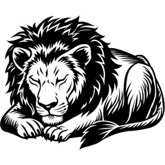 Canvas Print - lion vector silhouette illustration