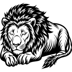 Canvas Print - lion vector silhouette illustration