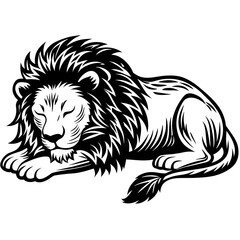 Canvas Print - lion vector silhouette illustration