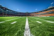 © ylivdesign - Vibrant view from the center of an empty football stadium, showcasing the field and seating