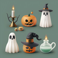 Sticker - beautiful halloween icons