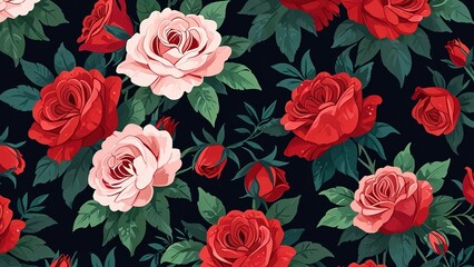 Wall Mural - wallpaper of many flowers and roses