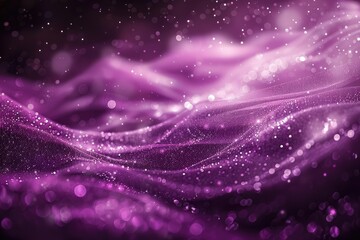 Wall Mural - A purple wave with glittery particles. The wave is purple and the glitter is scattered throughout the image