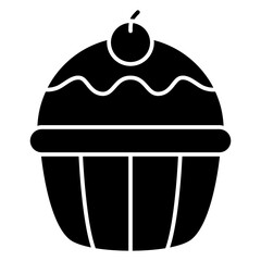 Poster - cupcake with cherry icon