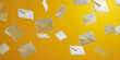 © Gabriela - Letter envelopes falling, yellow background