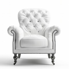 Wall Mural - White armchair isolated on white background