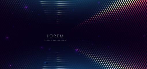 Wall Mural - abstract technology futuristic glowing neon blue and pink wave light lines with speed motion moving 