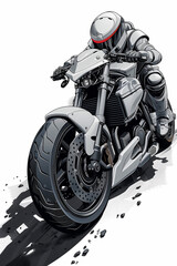 Wall Mural - white mech motor cycle