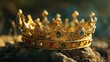 © buraratn - A golden crown adorned with gemstones, symbolizing royalty, power, and prestige