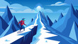 © Justlight - Endless stretches of snow and ice make for a challenging and physically demanding VR mountain climb pushing your limits as you forge ahead.. Vector illustration