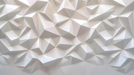 Wall Mural - white polygon textured background.