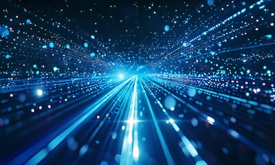 Abstract background infused with a speed light effect in hues of blue.