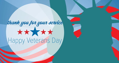 Wall Mural - statue of liberty holding torch, celebrating veterans day