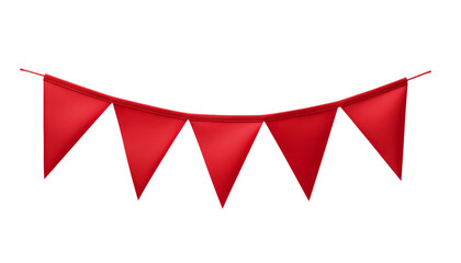 red party ribbon banner isolated on transparent background cutout